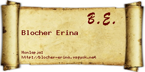Blocher Erina névjegykártya